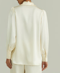 Cream Silk Bishop Sleeved Shirt