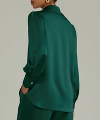 Emerald Silk Bishop Sleeved Shirt