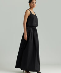 Black Egyptian Cotton Cropped Sleeveless Top