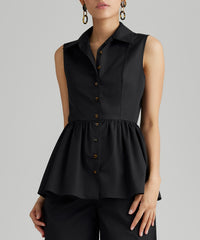 Black Egyptian Cotton Tennis Top