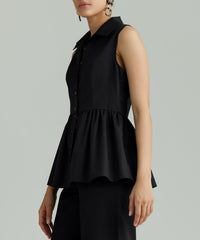 Black Egyptian Cotton Tennis Top