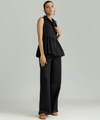 Black Egyptian Cotton Tennis Top
