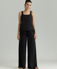 Black Egyptian Cotton Sleeveless Top
