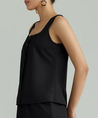 Black Egyptian Cotton Sleeveless Top