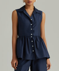 Navy Egyptian Cotton Tennis Top