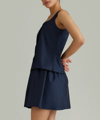 Navy Egyptian Cotton Sleeveless Top