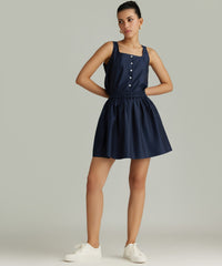 Navy Egyptian Cotton Mini Skirt