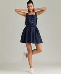 Navy Egyptian Cotton Mini Skirt