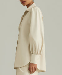 Fawn Egyptian Cotton Bishop Sleeved Shirt