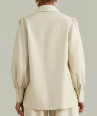 Fawn Egyptian Cotton Bishop Sleeved Shirt