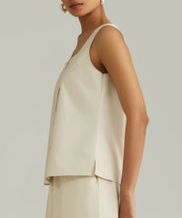 Fawn Egyptian Cotton Sleeveless Top