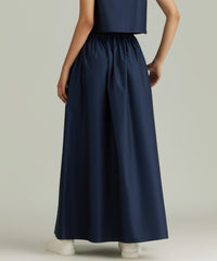 Navy Egyptian Cotton Maxi Skirt