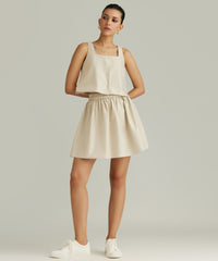 Fawn Egyptian Cotton Cropped Sleeveless Top