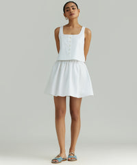 White Egyptian Cotton Mini Skirt