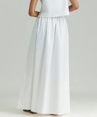 White Egyptian Cotton Maxi Skirt