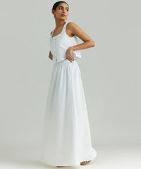White Egyptian Cotton Maxi Skirt