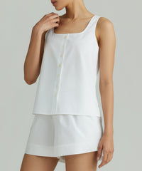 White Egyptian Cotton Sleeveless Top