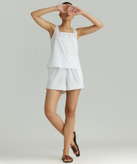 White Egyptian Cotton Sleeveless Top