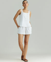 White Egyptian Cotton Sleeveless Top