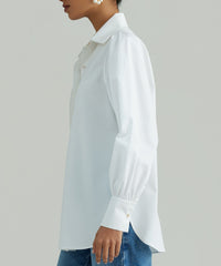 White Egyptian Cotton Bishop Sleeved Shirt