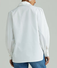 White Egyptian Cotton Bishop Sleeved Shirt