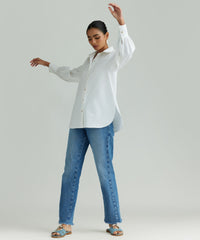 White Egyptian Cotton Bishop Sleeved Shirt