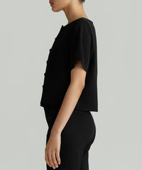 Black Stretch Suiting Jacket Top