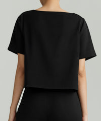 Black Stretch Suiting Jacket Top