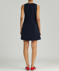 Navy Blue Stretch Suiting Mini Dress