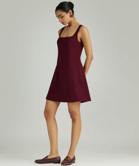 Burgundy Stretch Suiting Mini Dress