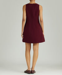 Burgundy Stretch Suiting Mini Dress