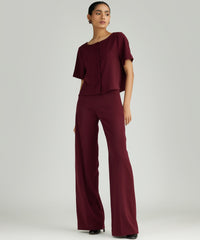 Burgundy Stretch Suiting Jacket Top