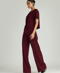 Burgundy Stretch Suiting Jacket Top