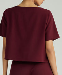 Burgundy Stretch Suiting Jacket Top