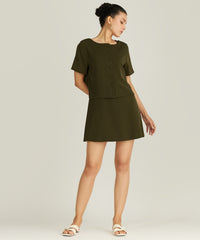 Military Green Stretch Suiting Jacket Top