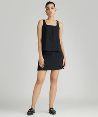 Black Suiting Sleeveless Top