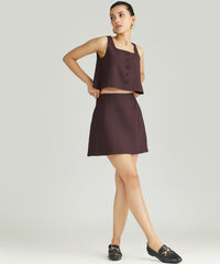 Plum Suiting Cropped Sleeveless Top