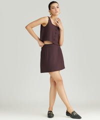 Plum Suiting Mini Skirt