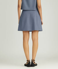 Blue Suiting Mini Skirt