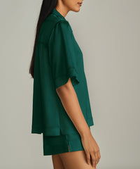 Emerald Silk Bowling Shirt