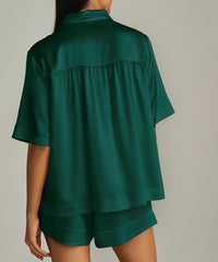 Emerald Silk Bowling Shirt