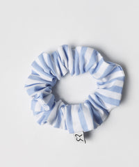Blue Striped Cotton Scrunchie
