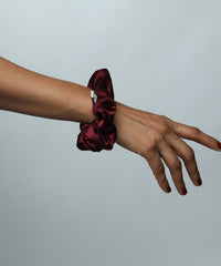 Burgundy Silk Scrunchie