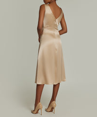 Champagne Silk Slip Dress
