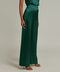 Emerald Silk Trousers