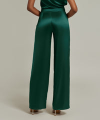 Emerald Silk Trousers