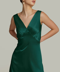 Emerald Silk Slip Dress