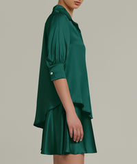 Emerald Silk Short-Sleeved Shirt