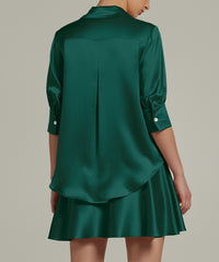 Emerald Silk Short-Sleeved Shirt