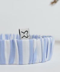 Blue Striped Elasticated Cotton Headband